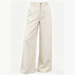 High Waist Wide Leg Linen Blend Pants