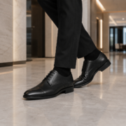 Black Regent Cap-Toe Derby Shoes - Image 3