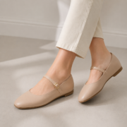 Nude Amélie Mary Jane Flats - Image 3